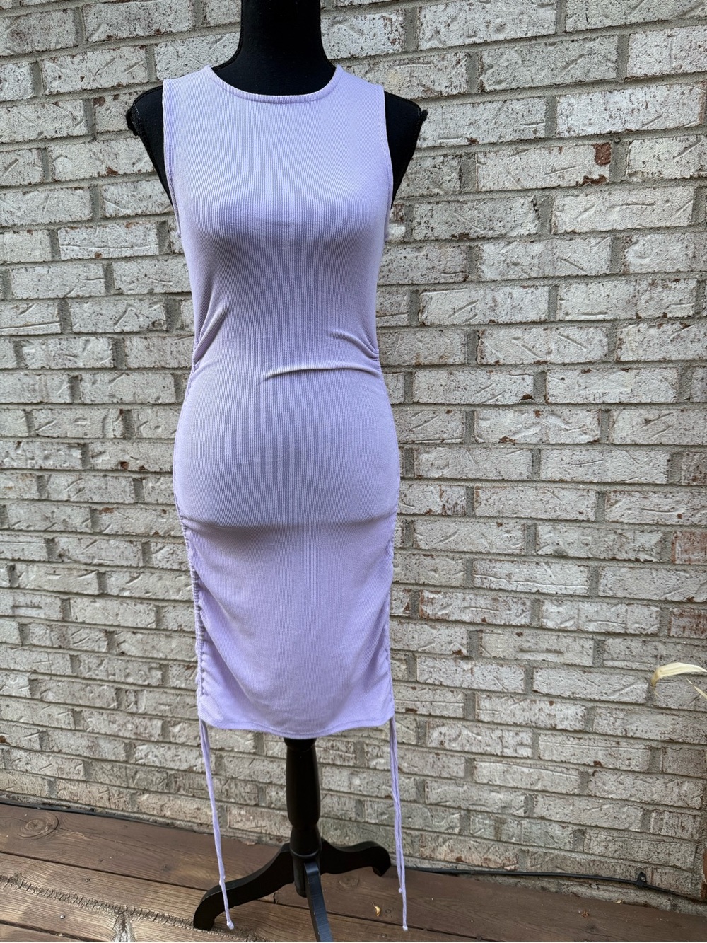 Sleeveless Ruched Bodycon Dress in Lavender size S Honey Bum Dress pre-owned . - Picture 7 of 16